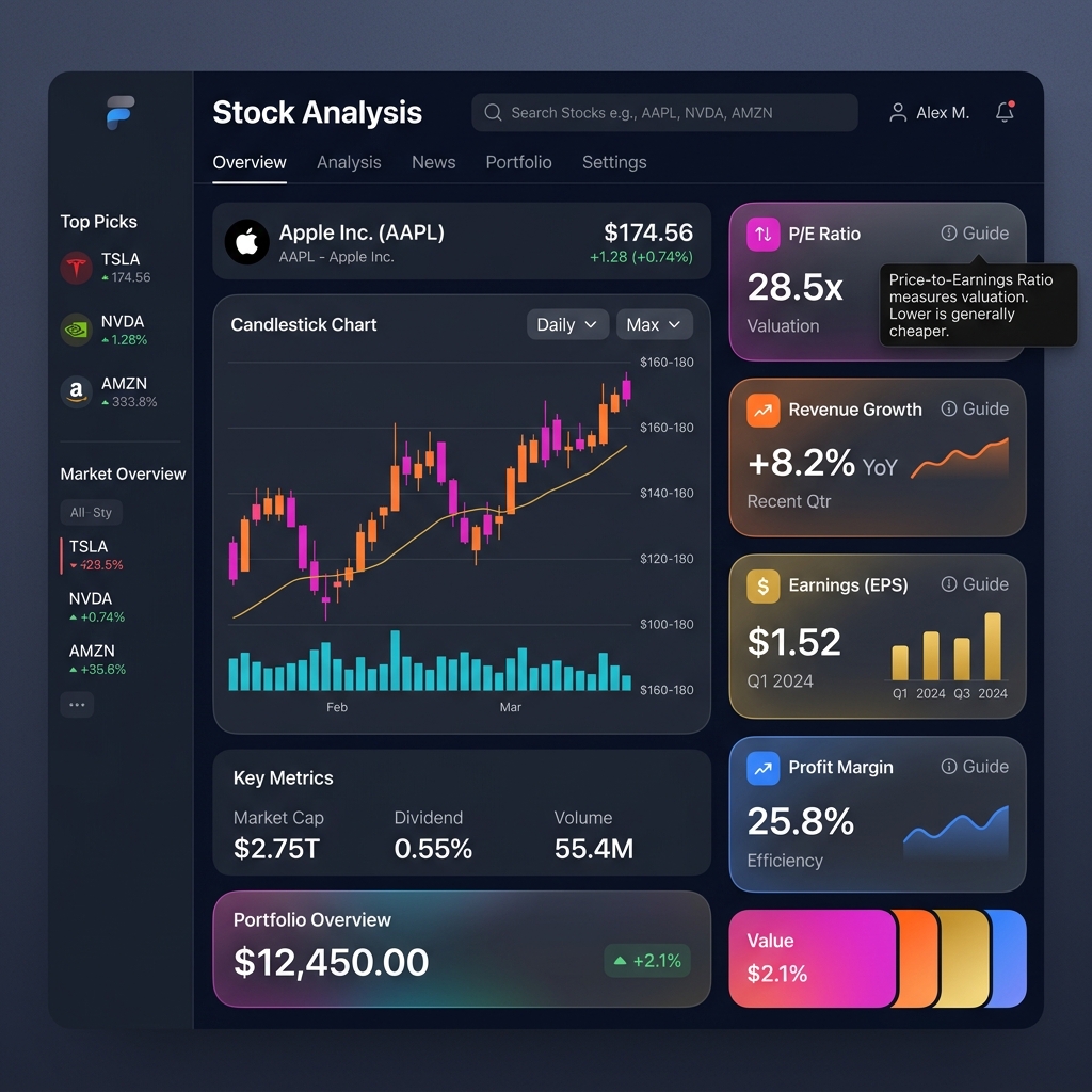 Stoxly Beginner Mode — Guided stock analysis dashboard
